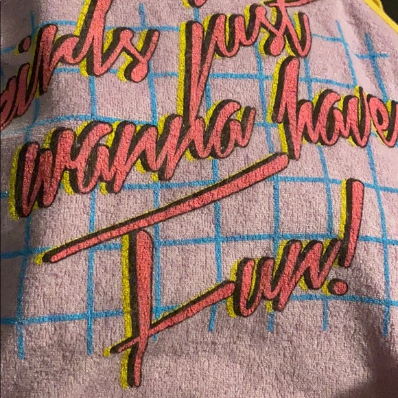 GIRLS JUST WANNA HAVE FUN TERRY TIE TANK - Picture 5 of 5